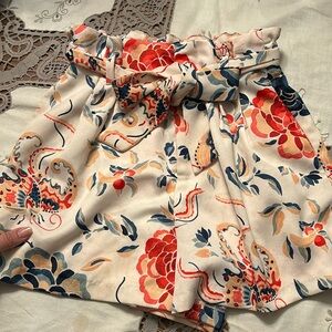 ZARA high waist dress shorts with bow tie and pockets